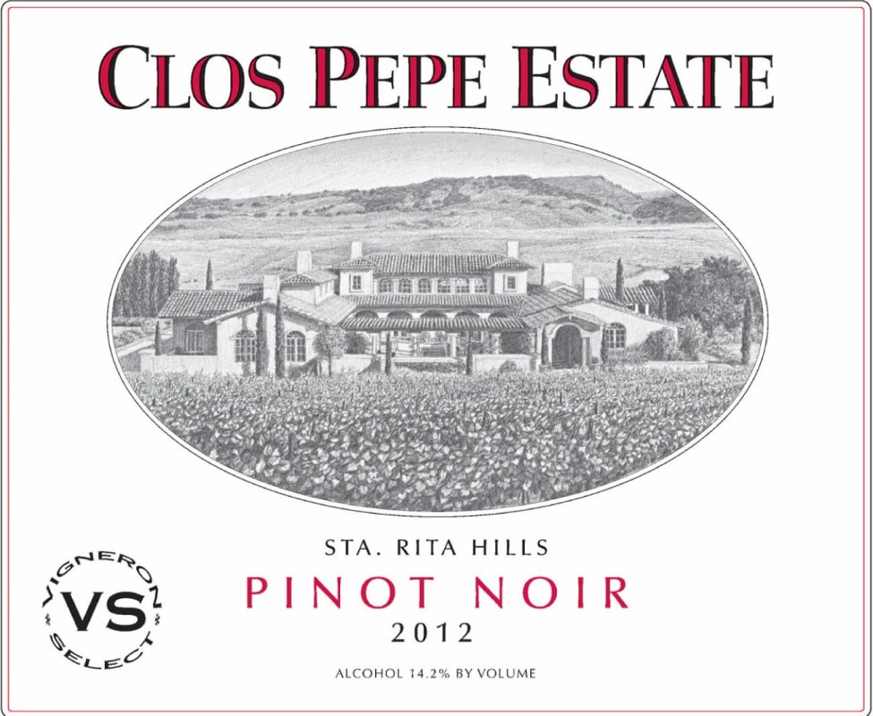 Clos Pepe Estate Ete Vigneron Select Pinot Noir 2012 Front Label