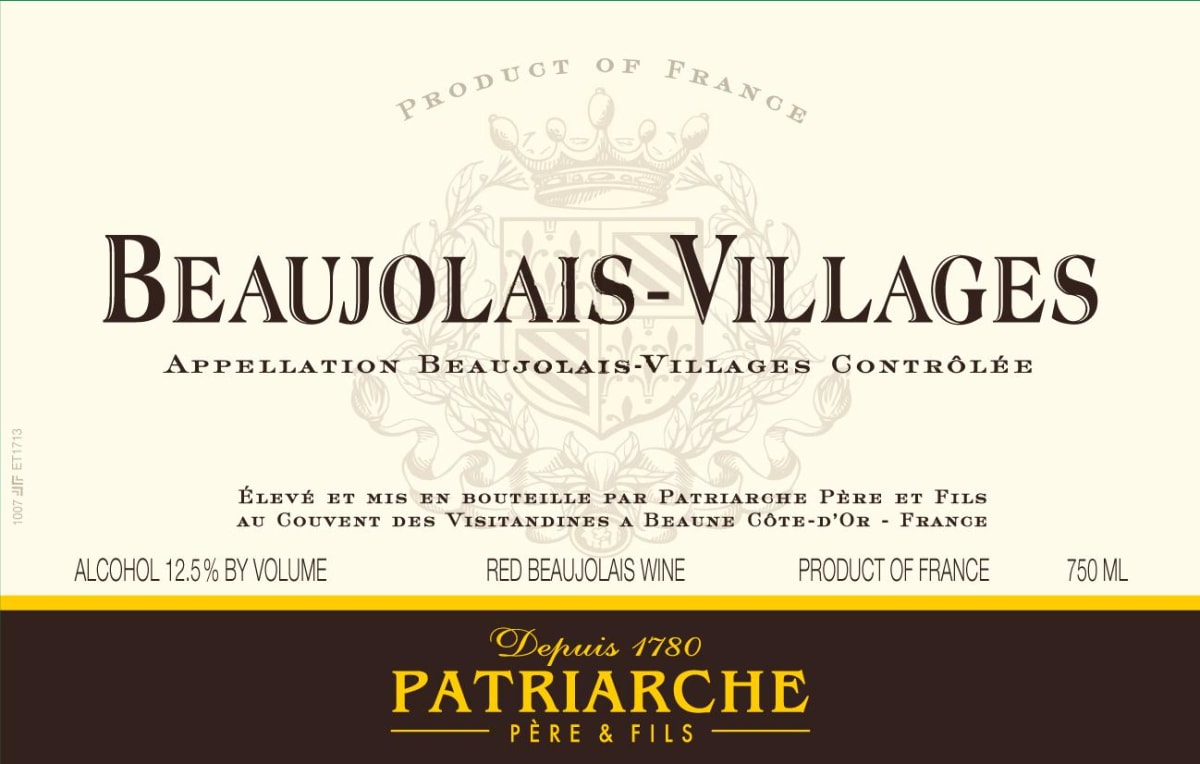 Patriarche Beaujolais Villages 2009 Front Label