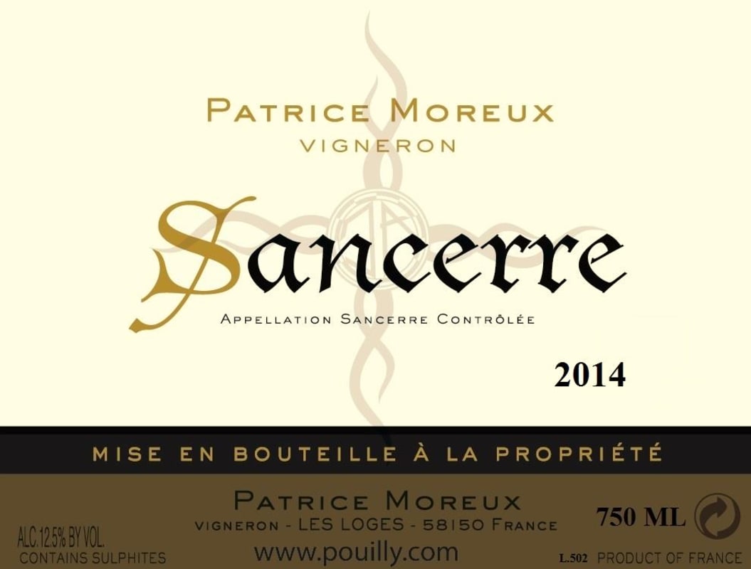 Patrice Moreux Sancerre 2014 Front Label