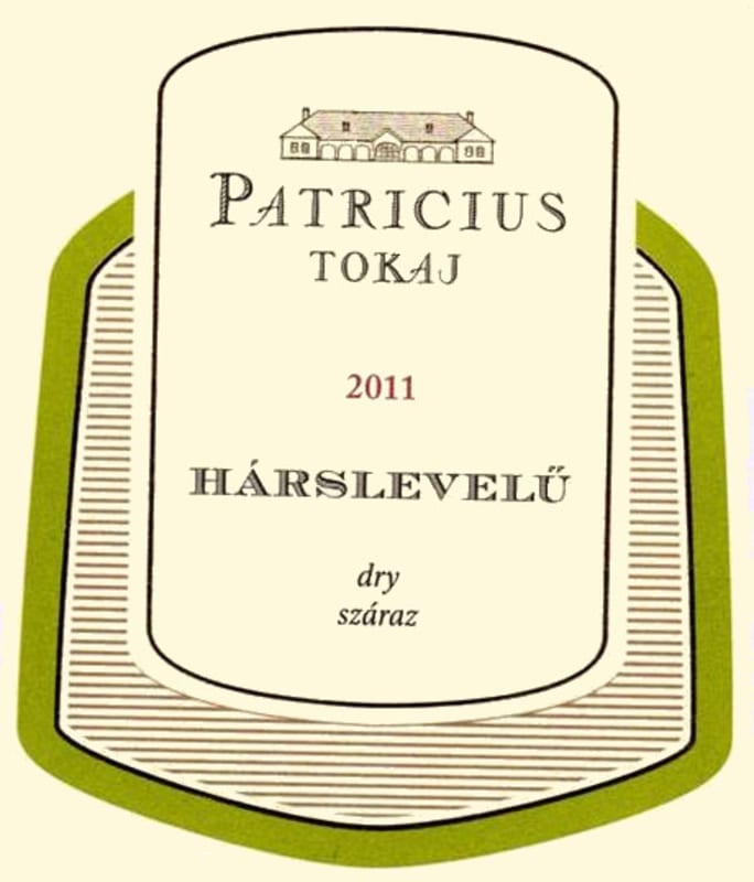 Patricius Winery Tokaji Dry Harslevelu 2011 Front Label