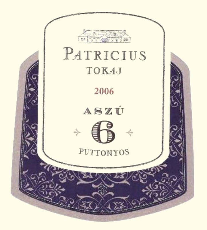 Patricius Winery Tokaji Aszu 6 Puttonyos 2006 Front Label