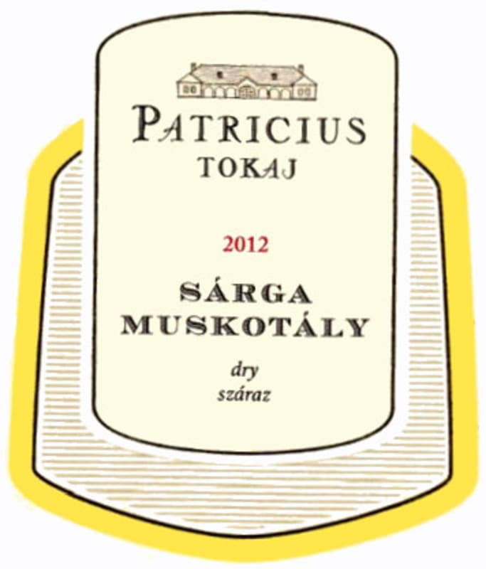 Patricius Winery Sarga Dry Muskotaly 2012 Front Label