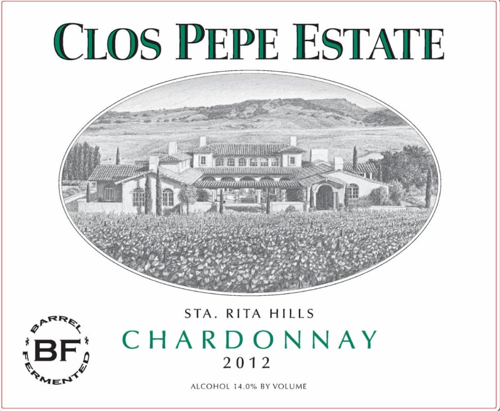 Clos Pepe Estate Ete Barrel Fermented Chardonnay 2012 Front Label