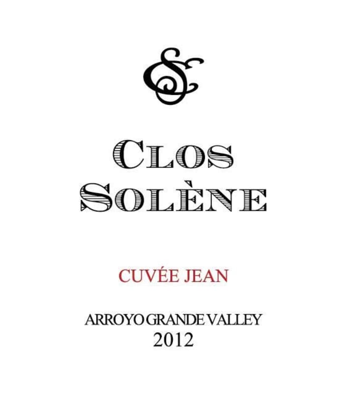 Clos Solene Cuvee Jean Syrah 2012 Front Label