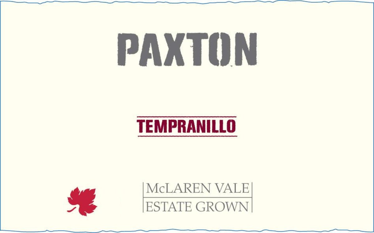 Paxton Vineyards Tempranillo 2015 Front Label