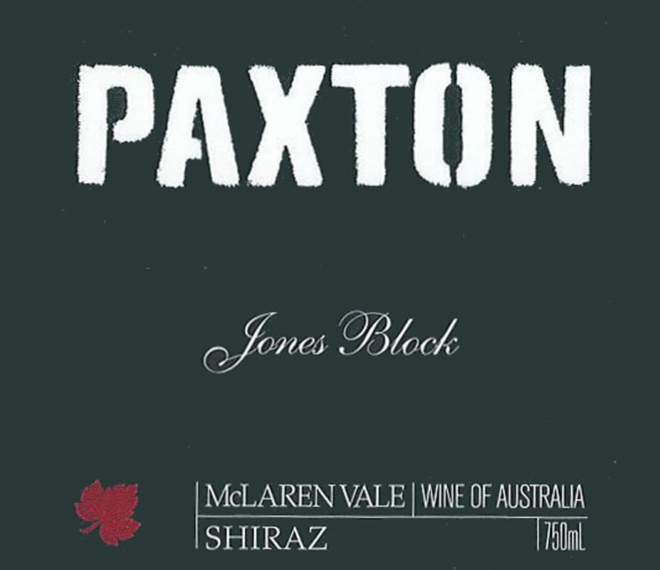 Paxton Vineyards Jones Block Shiraz 2007 Front Label