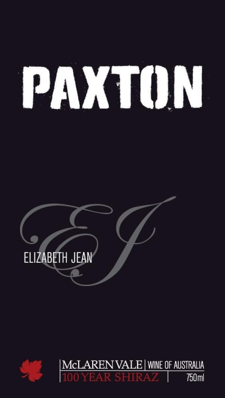 Paxton Vineyards Elizabeth Jean EJ Shiraz 2010 Front Label