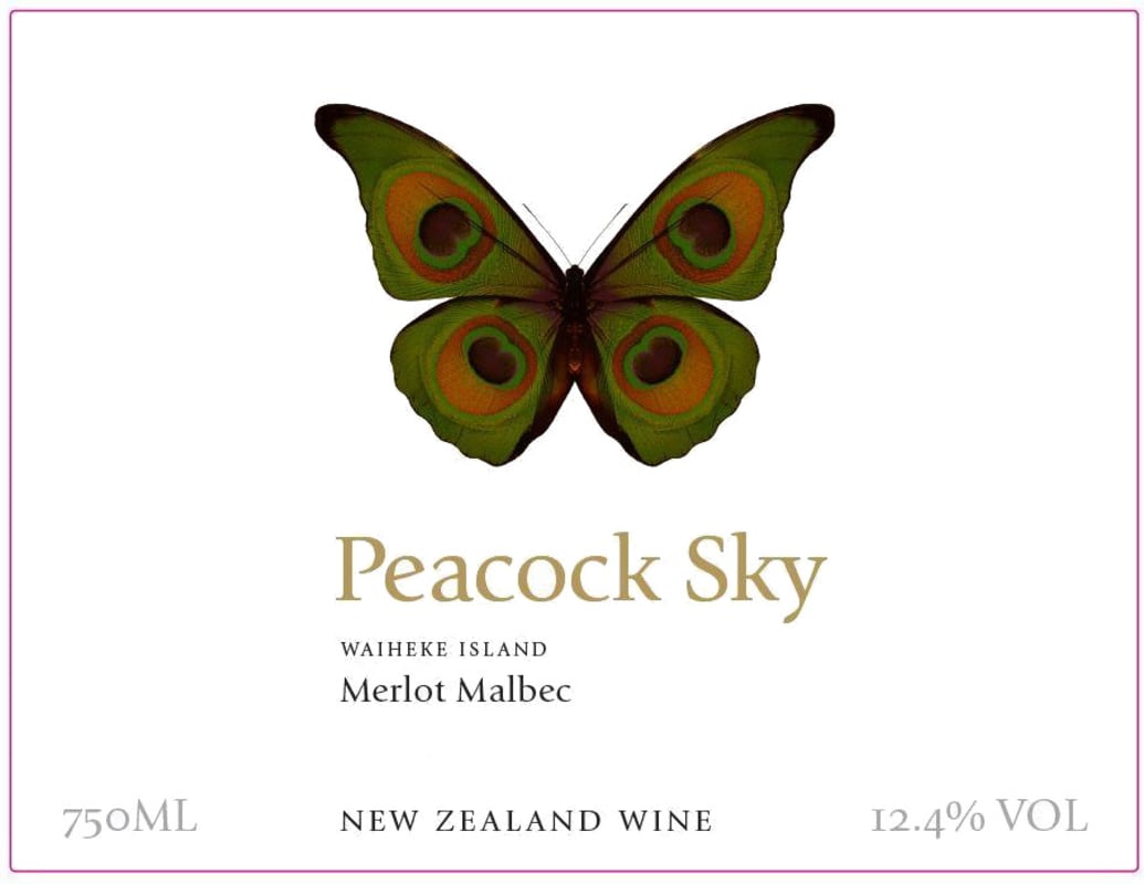 Peacock Sky Vineyard Merlot Malbec 2013 Front Label