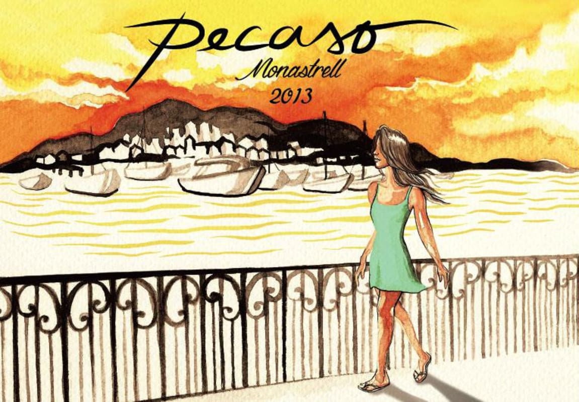 Pecaso Vino de la Tierra Tinto Monastrell 2013 Front Label