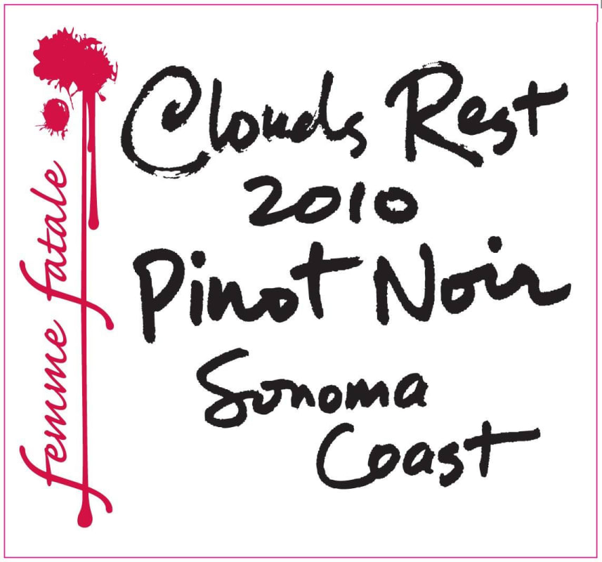 Clouds Rest Vineyards Femme Fatale Pinot Noir 2010 Front Label