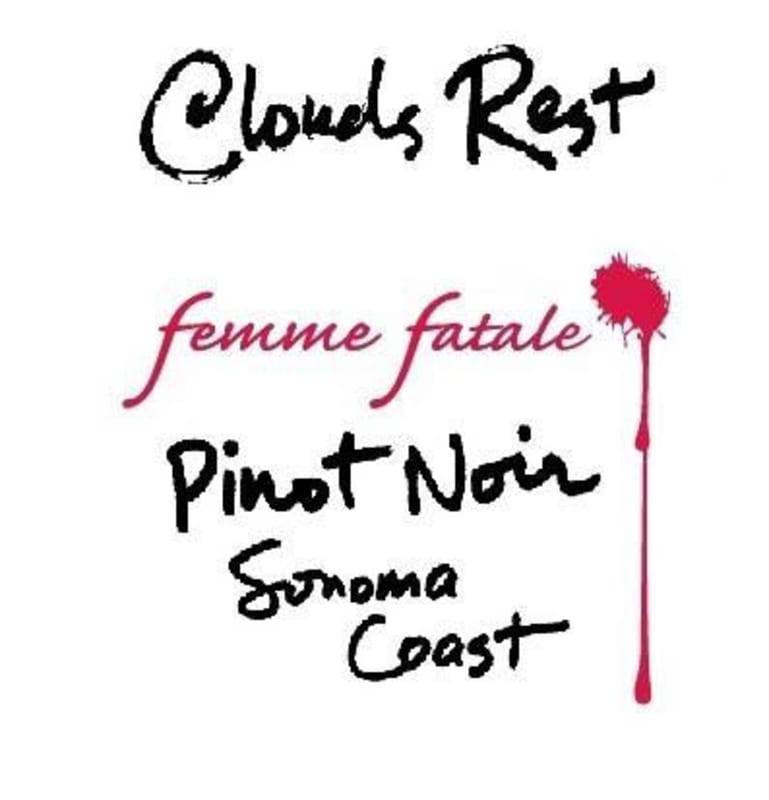 Clouds Rest Vineyards Femme Fatale Pinot Noir 2012 Front Label