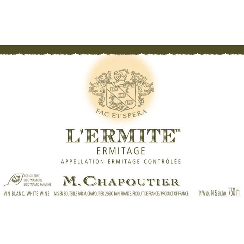 M. Chapoutier Ermitage l'Ermite Blanc 2014 Front Label