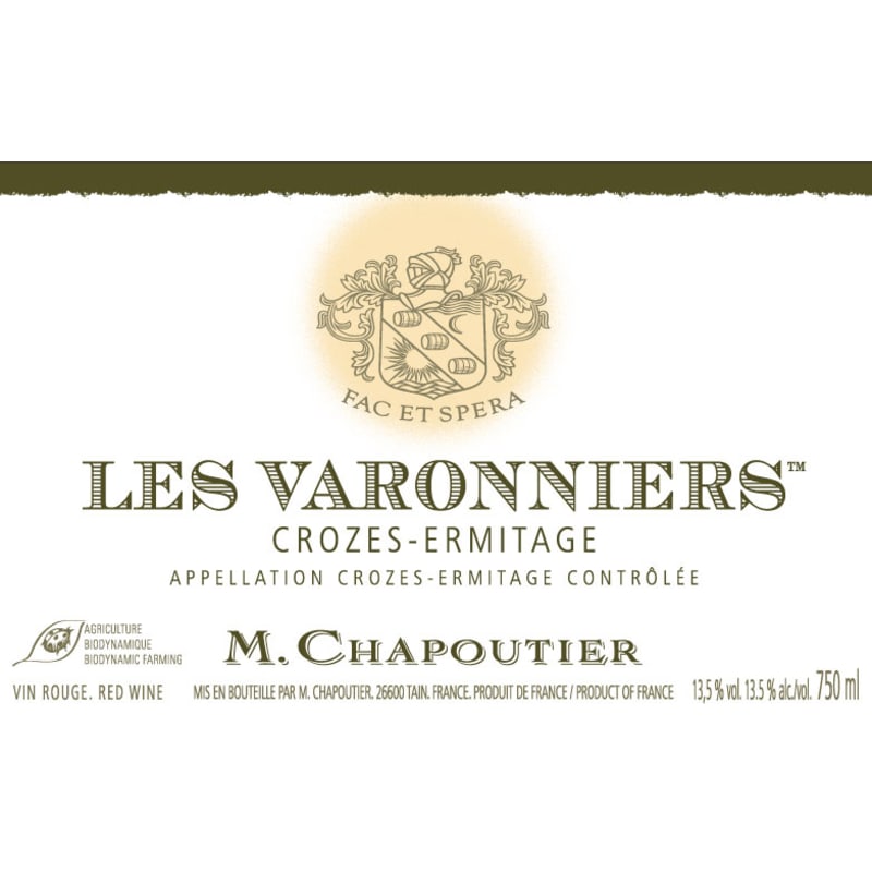 M. Chapoutier Crozes Ermitage Varonniers 2014 Front Label