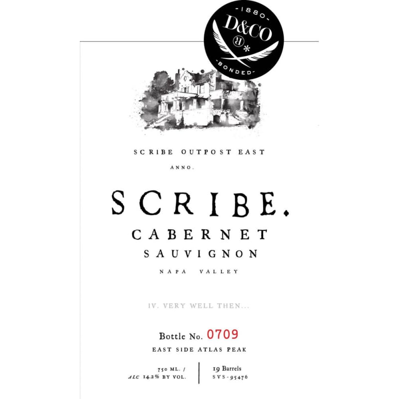 Scribe Atlas Peak West Cabernet Sauvignon 2015 Front Label