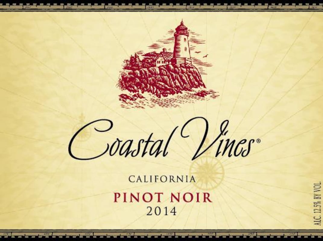Coastal Vines Cellars Pinot Noir 2014 Front Label