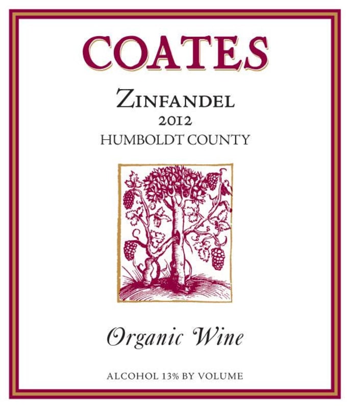 Coates Vineyards Organic Zinfandel 2012 Front Label