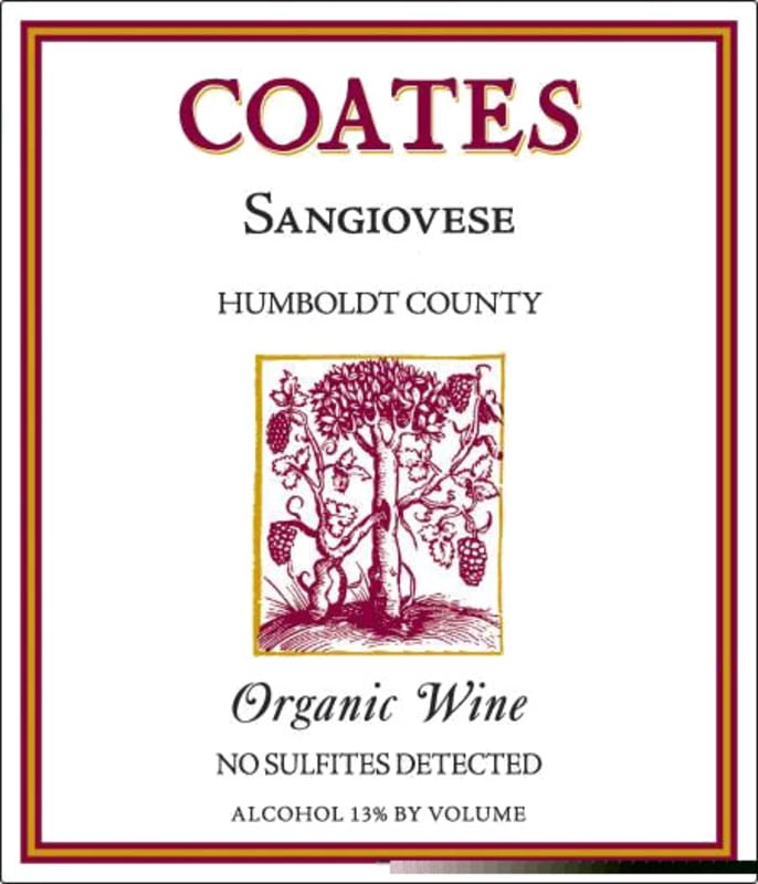 Coates Vineyards Organic Sangiovese 2009 Front Label