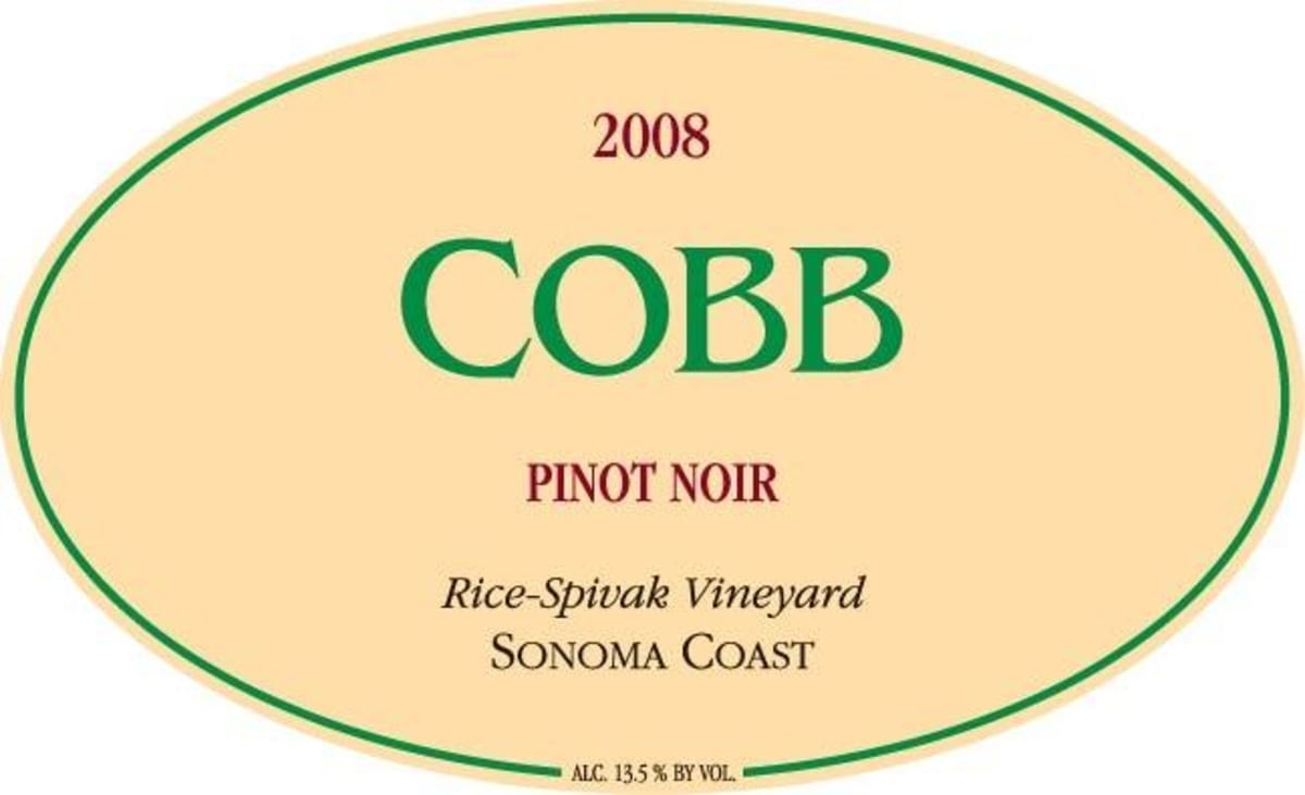 Cobb Wines Rice-Spivak Vineyard Pinot Noir 2008 Front Label