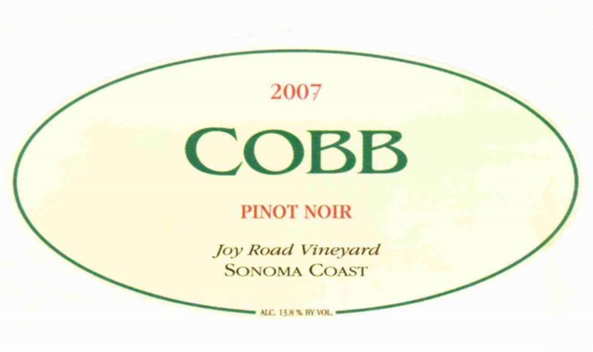 Cobb Wines Joy Road Vineyard Pinot Noir 2007 Front Label