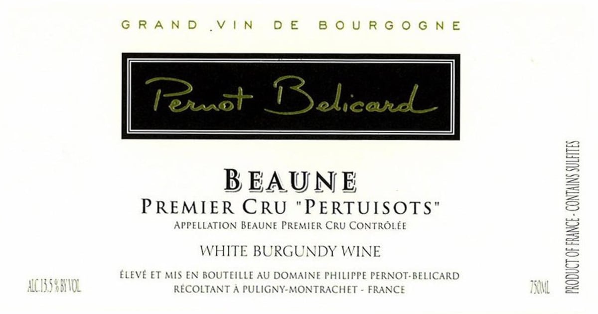 Pernot-Belicard Beaune Pertuisots Premier Cru 2014 Front Label