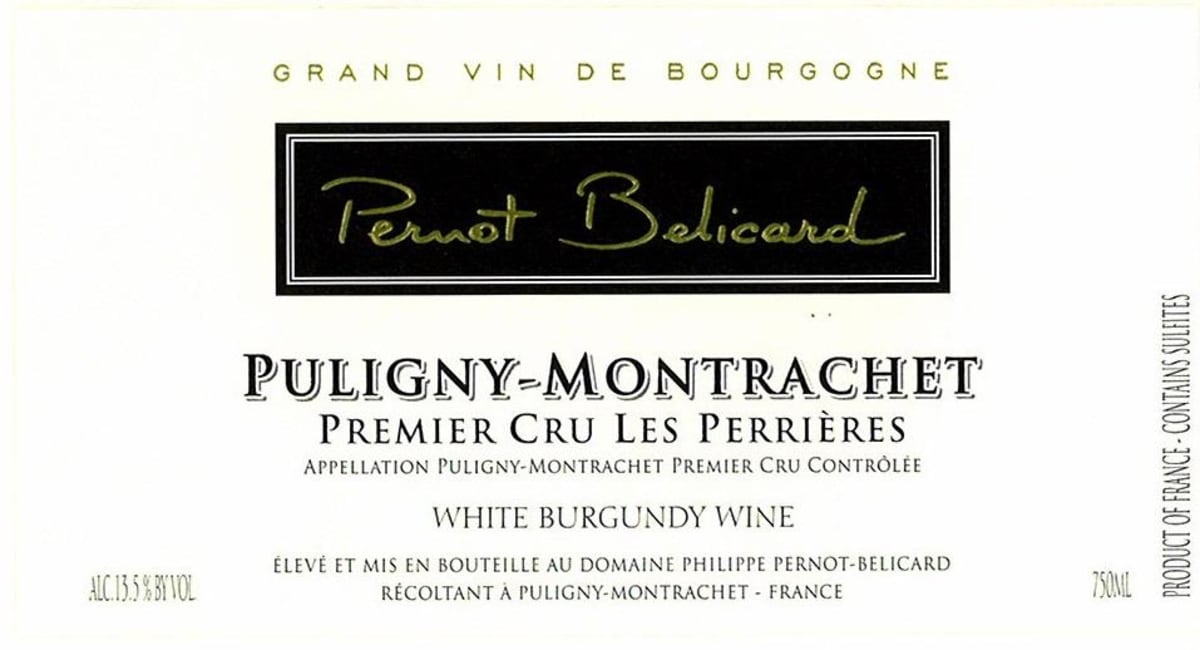 Pernot-Belicard Puligny-Montrachet Les Perrieres Premier Cru 2014 Front Label