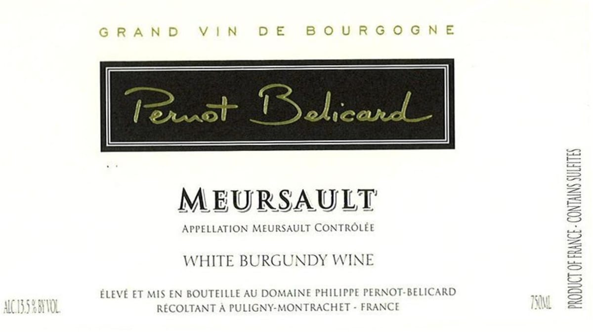 Pernot-Belicard Meursault 2013 Front Label