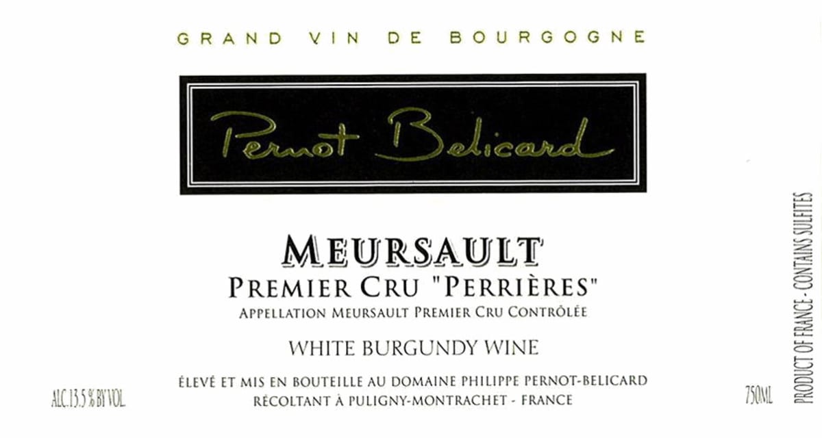 Pernot-Belicard Meursault Les Perrieres Premier Cru 2013 Front Label