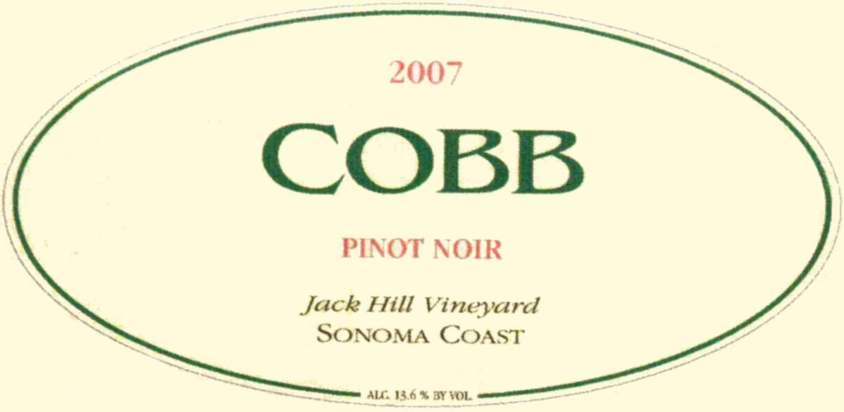 Cobb Wines Jack Hill Vineyard Pinot Noir 2007 Front Label