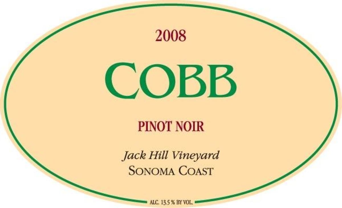 Cobb Wines Jack Hill Vineyard Pinot Noir 2008 Front Label