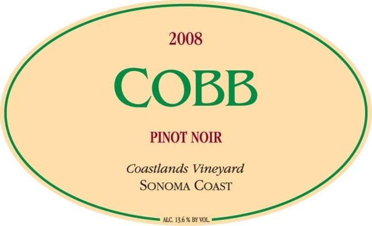 Cobb Wines Coastlands Vineyard Pinot Noir 2008 Front Label