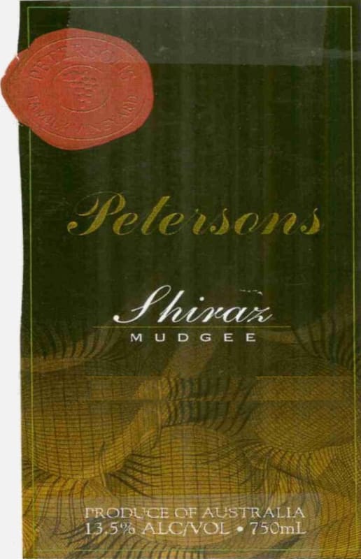 Petersons Mudgee Shiraz 2015 Front Label