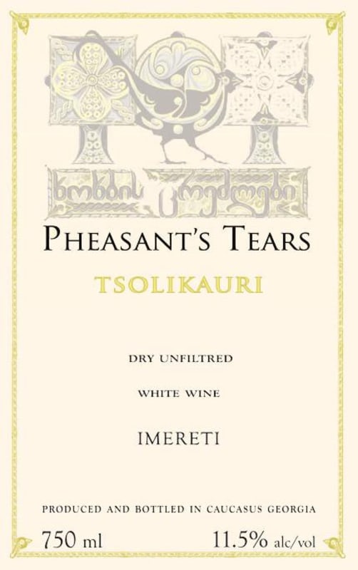Pheasant's Tears Imereti Tsolikauri 2015 Front Label