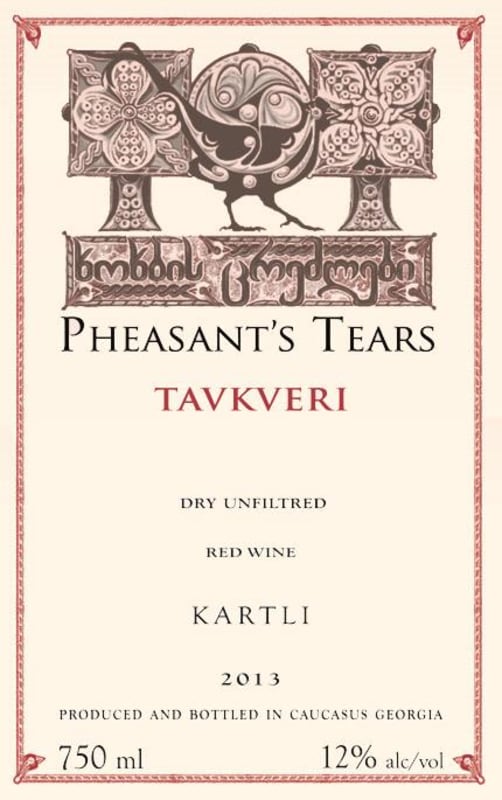 Pheasant's Tears Tavkveri 2013 Front Label