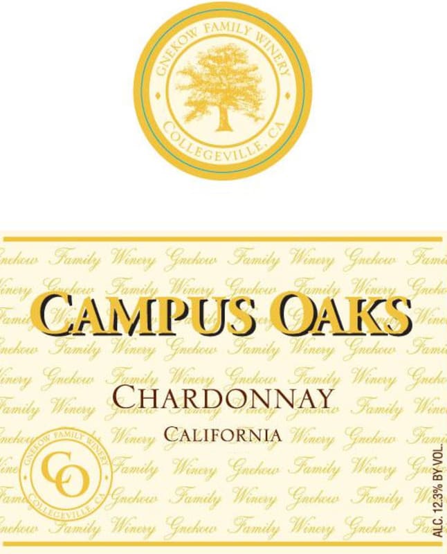 Gnekow Family Winery Campus Oaks Chardonnay 2014 Front Label
