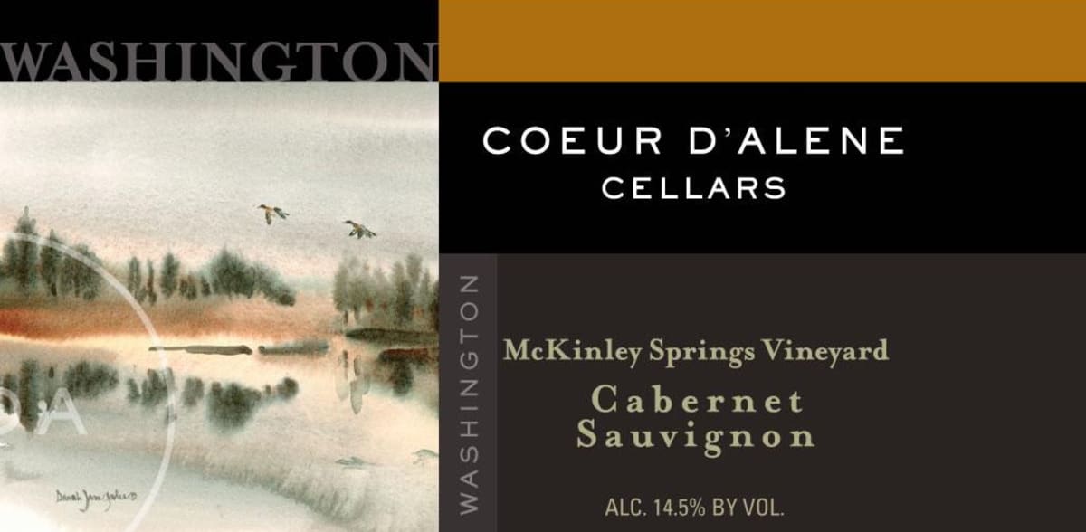 Coeur D'Alene Cellars McKinley Springs Vineyard Cabernet Sauvignon 2014 Front Label