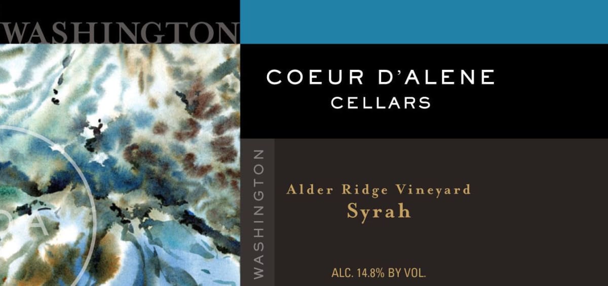 Coeur D'Alene Cellars Alder Ridge Vineyard Syrah 2007 Front Label