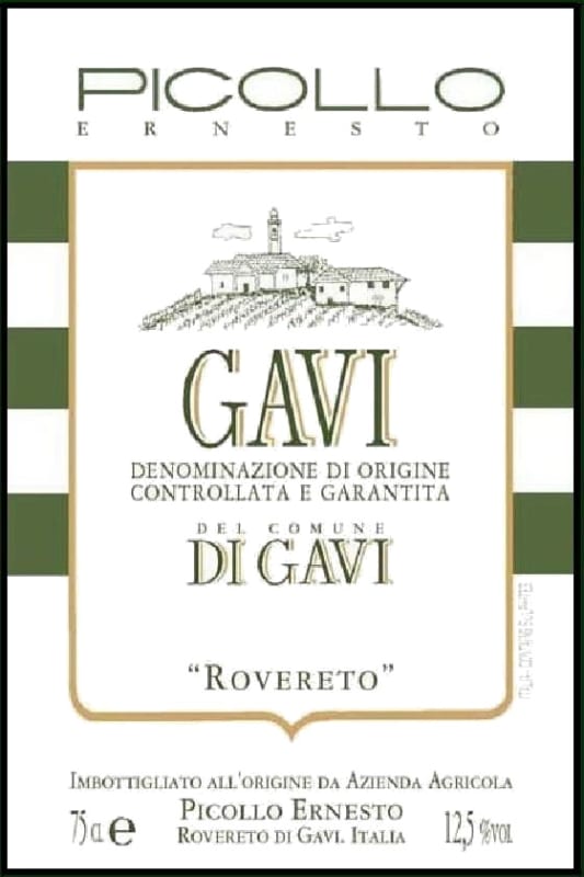 Picollo Ernesto Gavi Rovereto 2015 Front Label