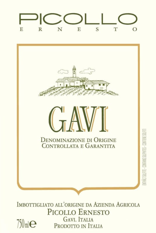 Picollo Ernesto Gavi 2015 Front Label