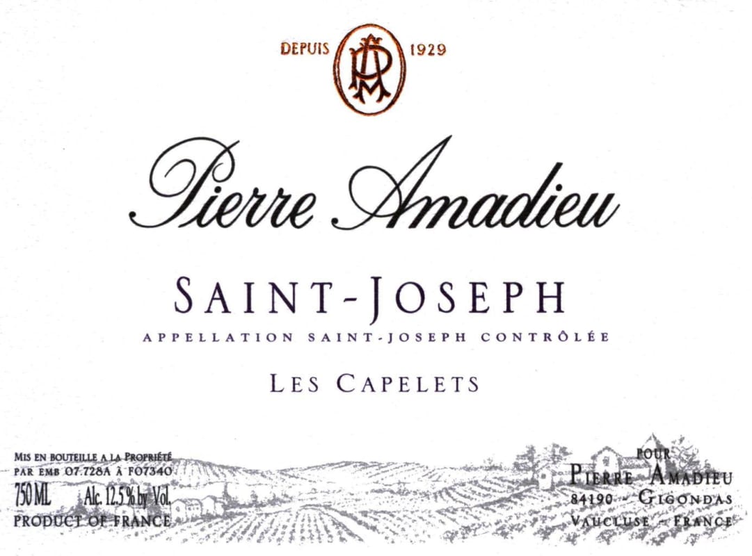 Pierre Amadieu Saint-Joseph Les Capelets Rouge 2005 Front Label