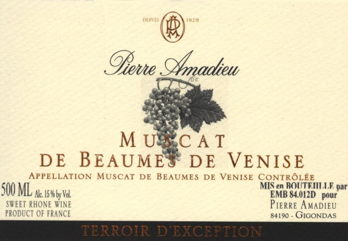 Pierre Amadieu Muscat de Beaumes de Venise 2011 Front Label