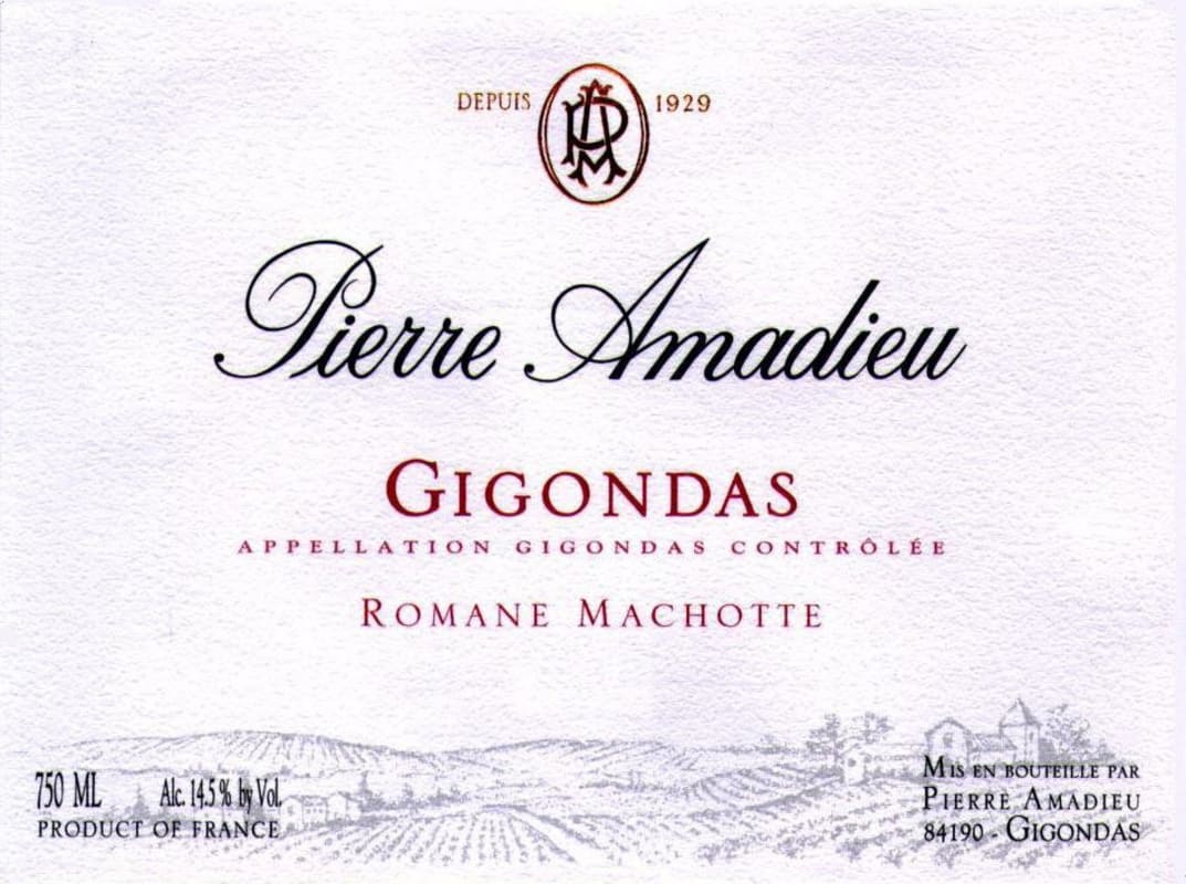 Pierre Amadieu Gigondas Romane Machotte 2009 Front Label