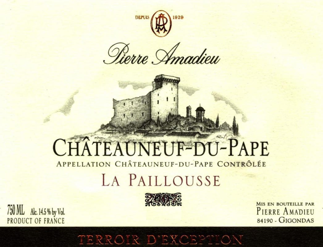 Pierre Amadieu Chateauneuf-du-Pape La Paillousse 2014 Front Label