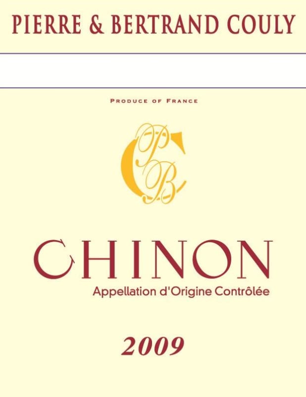 Pierre and Bertrand Couly Chinon Rouge 2009 Front Label