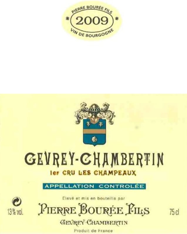 Pierre Bouree Fils Gevrey-Chambertin Champeaux Premier CRU Les Champeaux 2009 Front Label