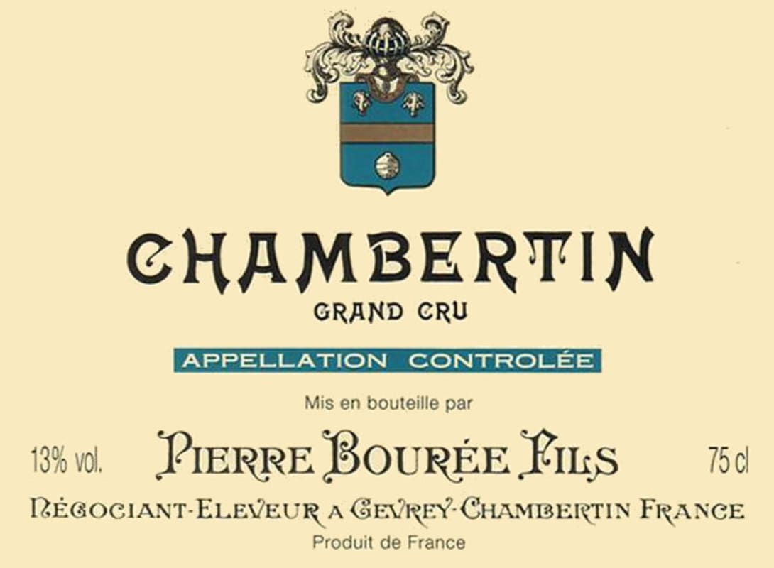 Pierre Bouree Fils Chambertin Grand Cru 2002 Front Label
