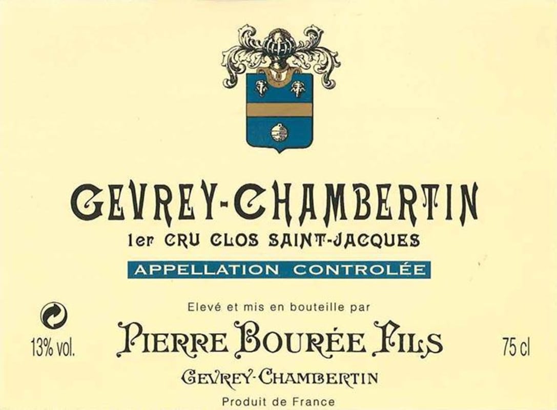 Pierre Bouree Fils Gevrey-Chambertin Clos Saint-Jacques Premier CRU 2009 Front Label