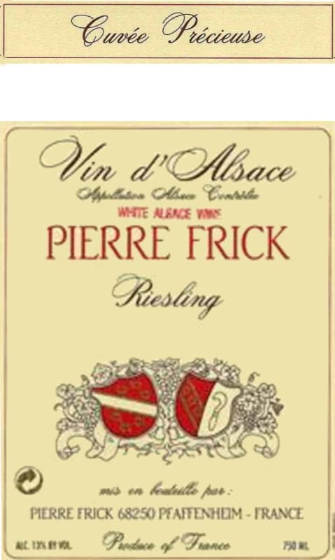 Pierre Frick Cuvee Precieuse Riesling 2006 Front Label