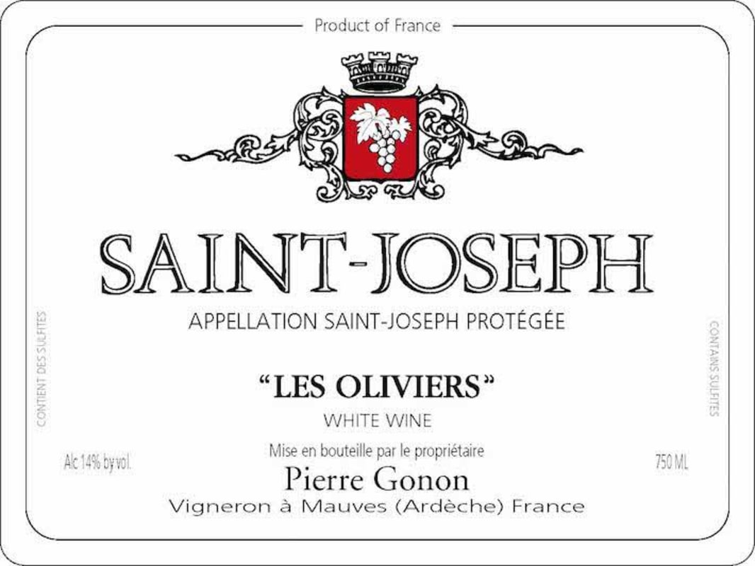 Pierre Gonon Saint-Joseph Les Oliviers 2013 Front Label