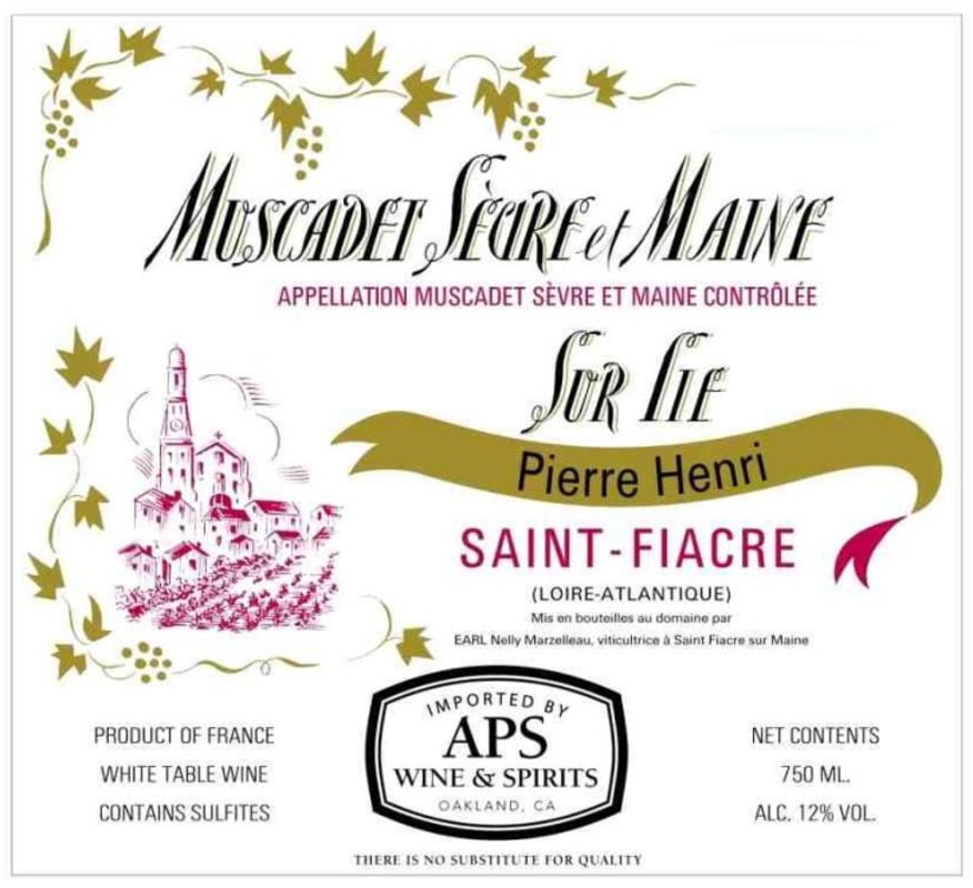 Pierre Henri Muscadet Sevre et Maine Sur Lie Saint-Fiacre 2013 Front Label