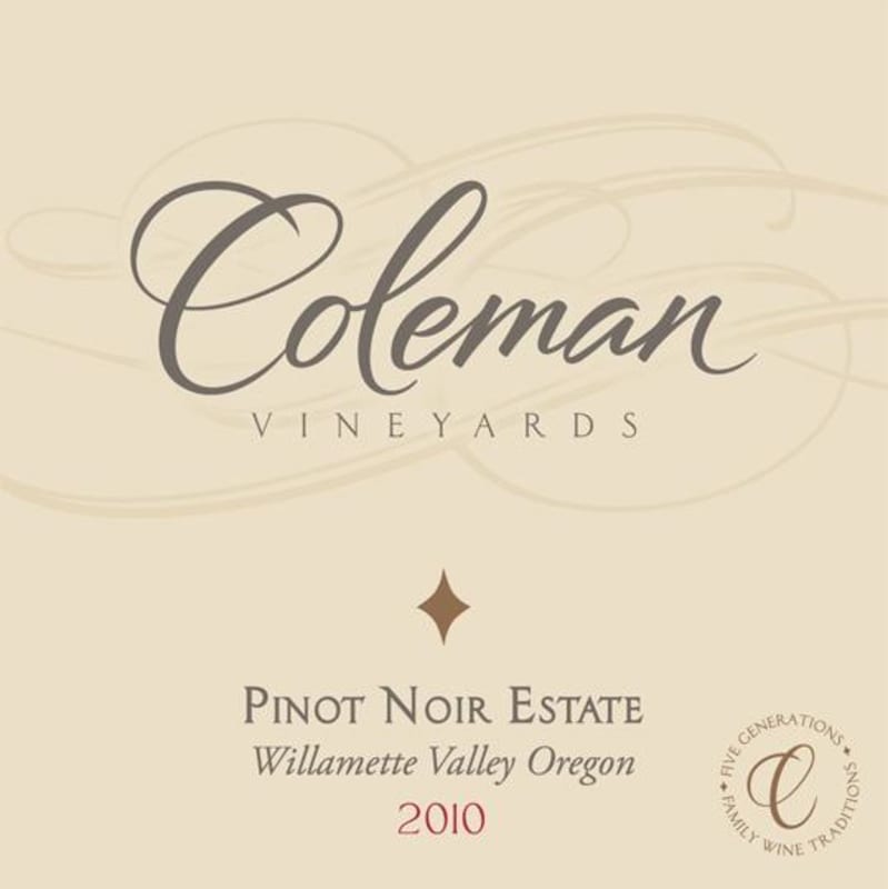 Coleman Vineyard Pinot Noir Estate 2010 Front Label